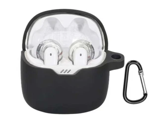 Soft Silicone Case Earphone Pouch Cover With Carabiner for JBL Tune Flex - Picture 1 of 13