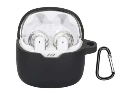 Soft Silicone Case Earphone Pouch Cover With Carabiner for JBL Tune Flex - image 1 of 4