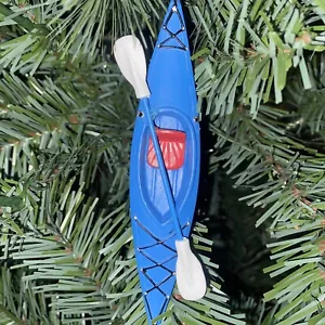 Blue KAYAK Christmas Ornament ☆ The Holiday Shoppe ☆ NEW - Picture 1 of 3