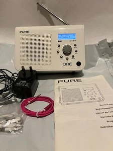 Pure One DAB/FM Portable Radio + ChargePAK Rechargeable Battery.  P W O & P W O. - Picture 1 of 23