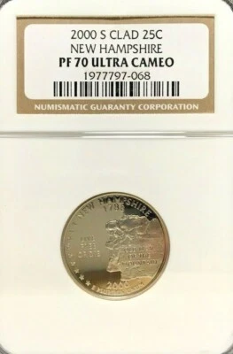 2000-S CLAD NEW HAMPSHIRE QUARTER PF 70 NGC - Image 1 of 2