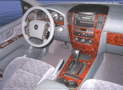 KIT AUTO MOLDURA TABLERO 25 PIEZAS PARA KIA SORENTO 2003 2004 2005 2006 MADERA CARBONO ALUMINIO Foto 1 de 3