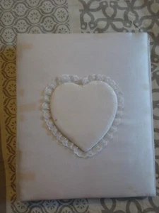 WEDDING ALBUM SATIN (STAINED) COVERED VINTAGE-UNUSED-27 DOUBLE SIDED PAGES - Picture 1 of 22