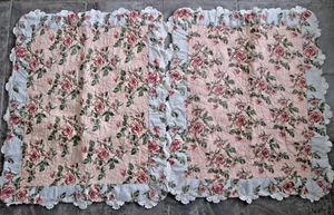 2er Set Nostalgie Home Standard Schein 20x26 bestickt Blumen gesteppt Shabby Chic - Bild 1 von 13
