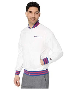Herren Champion Life Satin Baseball Jacke Weiß/Surf the Web M - Bild 1 von 2