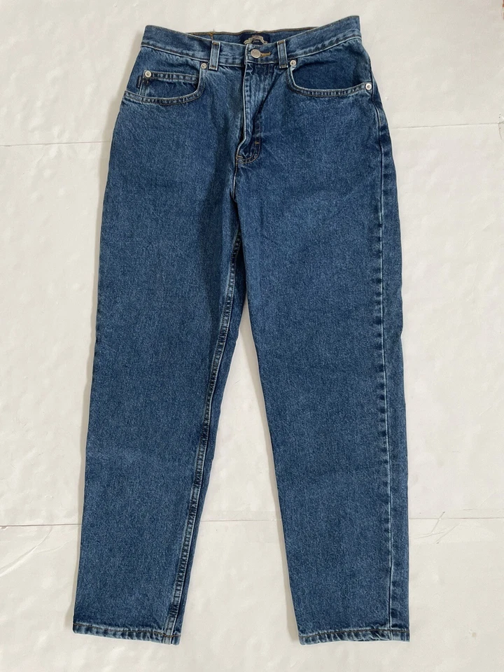 Pantalones de mezclilla rectos con botones de bolsillo de algodón Capezio Petites para mujer talla 6S Foto 1 de 4