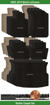 Juego de alfombrillas bereber personalizadas para Buick LaCrosse 2005-2019 con logotipo (5 piezas) #2 pulgadas Foto 1 de 4