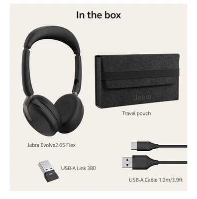 Jabra Evolve2 65 Flex Wireless Stereo Headset Microsolft Teams 26699-999-999 - Image 1 of 4