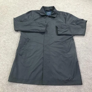 Brooks Brothers Coat Mens Medium Tartan Lined Rain Mac Car Coat Hidden Placket - Picture 1 of 18