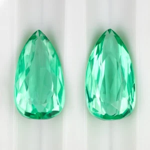 COLOMBIAN EMERALD PAIR PEAR SHAPE 7.16ct GIA CERTIFIED TEARDROP DANGLE EARRINGS - Picture 1 of 3