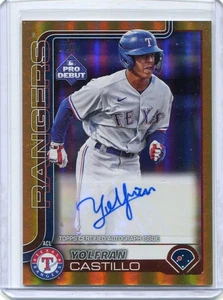 2025 Topps Pro Debut Yolfran Castillo Auto Autograph Gold Parallel #27/50 - Bild 1 von 2