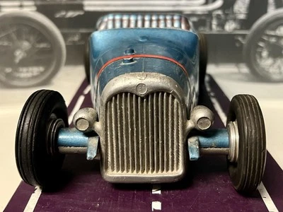 VINTAGE 1950's BLUE & SILVER ALL AMERICAN HOTROD TETHER CAR COMPLETE ORIGINAL! - Image 1 of 4