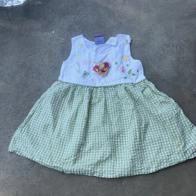 Vintage Disney Winnie The Pooh Embroidered 2T yellow Pink Top Flowers  - Image 1 of 4