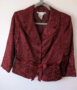 MAGGY LONDON Vintage Dressy Holiday Blazer Women's Size 10  Silk Brocade  - Picture 1 of 6
