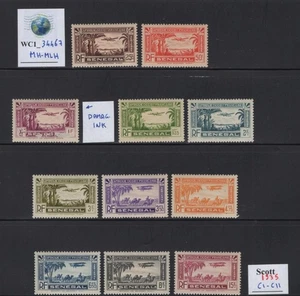 WC1_34467 FRANZÖSISCHE COL.:SENEGAL. Bunter Luftpostsatz 1935. Sc.C1-C11. MH-MLH - Bild 1 von 1