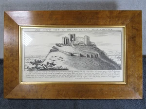 Lovely Vintage Framed South View Of Beeston Castle 1727 Engraving Print SB Delin - Picture 1 of 9