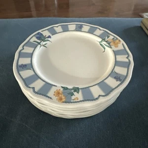 Noritake Homecraft  Summer Estate Blue China SALAD PLATES 8.5” Ireland EUC - Picture 1 of 8