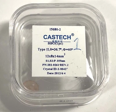 Castech para Coherente Enorme Cristal BBO 12x8x14mm Largo, Algunos Daños 355nm UV Foto 1 de 4