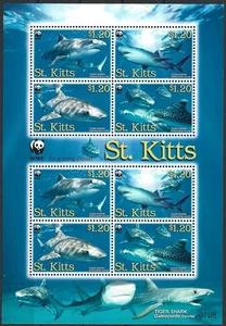 St. Kitts - Tigerhai Kleinbogen postfrisch 2007 Mi. 955-958 - Bild 1 von 1