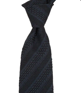 $ 330 Neu mit Etikett Tom Ford gewebte Seidenkrawatte marineblau Ton Streifen Italien 3,4 W - Bild 1 von 4