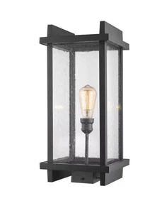 Fallow 1-Light Outdoor Post Mount Fixture Light In Black - Picture 1 of 1