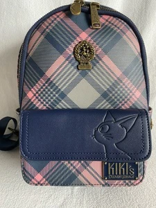 Loungefly Studio Ghibli Kiki's Delivery Service Pink & Gray Plaid Mini Backpack - Picture 1 of 10