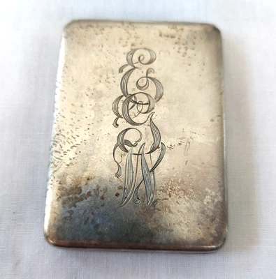 Antique Sterling Silver Card Cigarette Holder Filigree Scroll Design Hallmark - Image 1 of 4