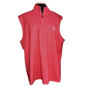 Fairway and Greene Tank Weste Shirt Herren XXL rosa weiß kariert Quarter Zip - Bild 1 von 10