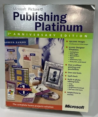 Microsoft Picture It Publishing Platinum 5th Anniversary Edition 5 Discs w/ Book - Image 1 of 4