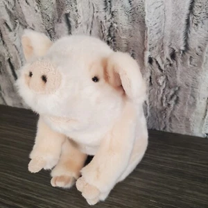 Peluche rosa Viahart Perla El Cerdo 10" animal de granja - Imagen 1 de 9