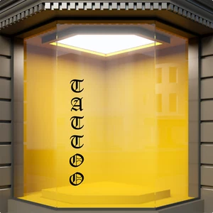 TATUAGGIO Adesivo per Vetrine Studio Espositore Negozio Vinile Decalcomania - Foto 1 di 3