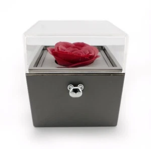 Amore Box - Rote Rose Schmuck Geschenkbox mit Teddybär Knopf (nur Box) - Bild 1 von 10