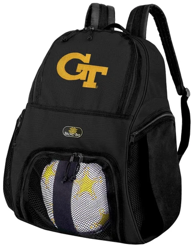 Georgia Tech Soccer Backpack - Georgia Tech Volleyball Bag -SIDE SHOE POCKETS! Cover