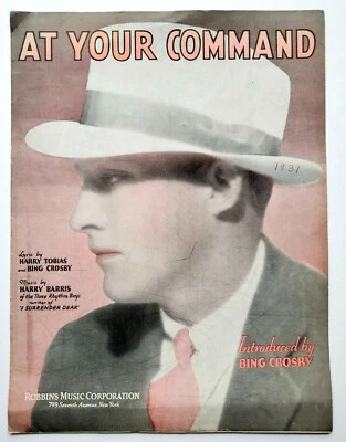 At Your Command Bing Crosby Sheet Music 1931 Piano Guitar Ukulele Vintage - Image 1 of 4