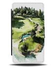 Golfers Painting Flip Wallet Case Golf Scene Landscape Field Pitch Lawn DA43