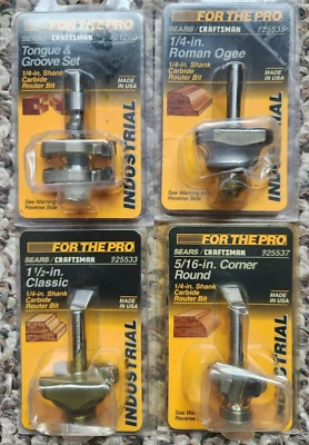 4 Craftsman Pro Industrial Carbide Router Bits- unopened/New - Image 1 of 3
