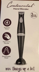 Continental Electric Single Speed Black Immersion Hand Blender, 150 W Hand with - Picture 1 of 3