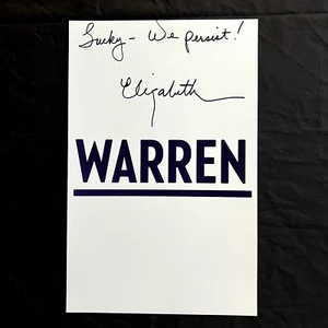 Póster firmado de la presidenta Elizabeth Warren con prueba exacta (autógrafo de política) - Imagen 1 de 4