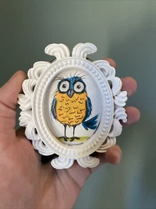 Pájaro, pájaro, divertido, caprichoso, pintura original 3/4, enmarcado, miniatura, pequeño, mini - Imagen 1 de 6