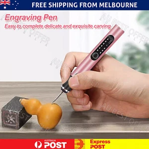 Electric Engraving Pen Cordless Carving Pen Rechargeable Micro Engraver Tool AU - Picture 1 of 9
