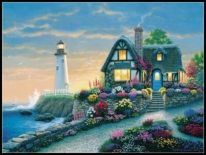 Lighthouse Overlook - DIY Chart Counted Cross Stitch Patterns Needlework DMC - Picture 1 of 2