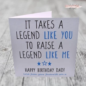 Personalised Dad Birthday Card From Son Legend Like You Funny Joke Father's Day - Picture 1 of 8