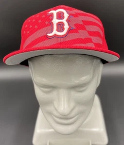 New Era Boston Red Sox Red Tonal Flag 59FIFTY Hat Size 8 Gray UV Free Ship MLB - Picture 1 of 12