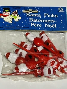 Nuevo de lote antiguo de plástico para Santa Claus y púas Amscan cupcakes decoración navideña 10 piezas - Imagen 1 de 2