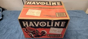 Caja de 12 botellas de plástico vintage Havoline lata de aceite de 100 años sellada - Imagen 1 de 4