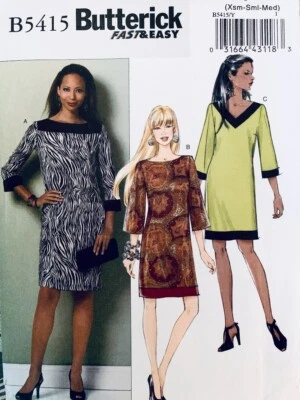 Butterick Pattern B5816 | Misses Dress with V or Boat Neck | Sizes 4 - 14 NEW - Image 1 of 2