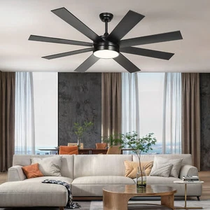 60" Ceiling Fan with Light and Remote APP Control Modern Ceiling Fan 8 Blades - Picture 1 of 23