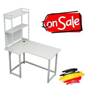 Eckschreibtisch Schreibtisch L-förmiger Computertisch PC Tisch mit regal 120*80 - Bild 1 von 16