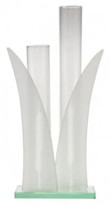 Tischvase Glas Vase "Blume" ca. 24cm hoch Rose Rosenvase Glasvase Deko Tischdeko - Bild 1 von 1