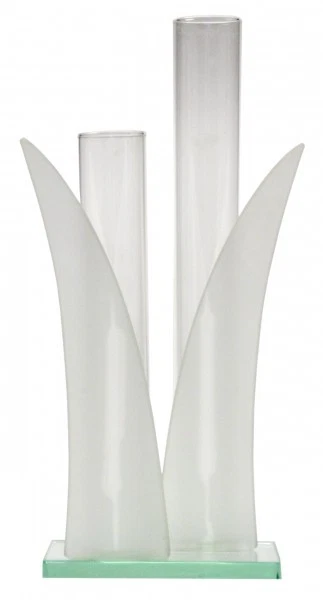 Tischvase Glas Vase "Blume" ca. 24cm hoch Rose Rosenvase Glasvase Deko Tischdeko - Bild 1 von 1